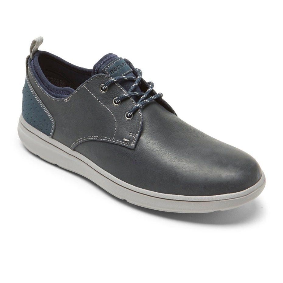 Beckwith De Los Hombres Rockport Dedo Del Pie Liso Oxford Nuevo Vestido Blues Lea Sde
