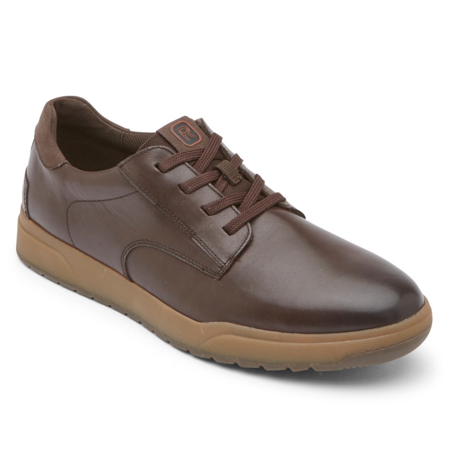 Zapatillas Rockport Hombre Bronson Punta Lisa Marrón Oscuro Lea