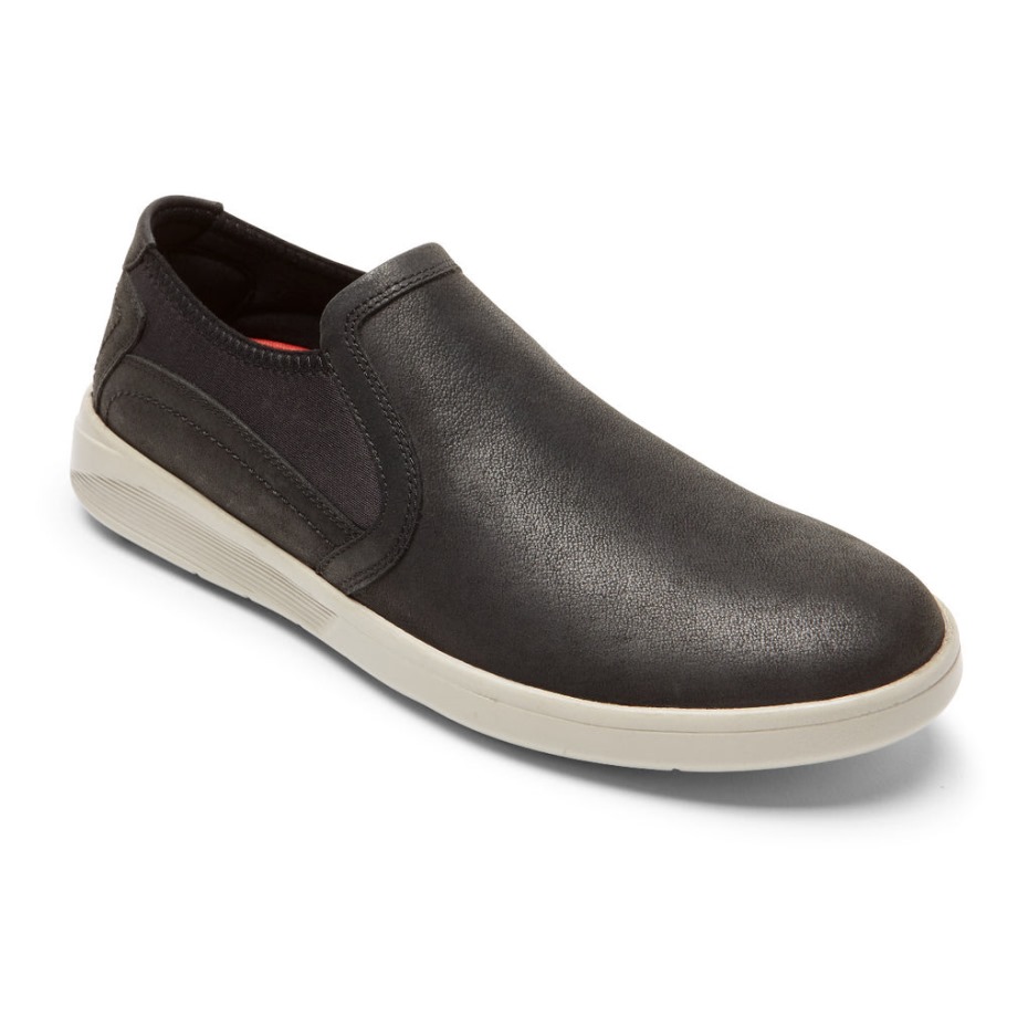 Rockport Hombre Caldwell Twin Gore Slip-on Cuero Negro