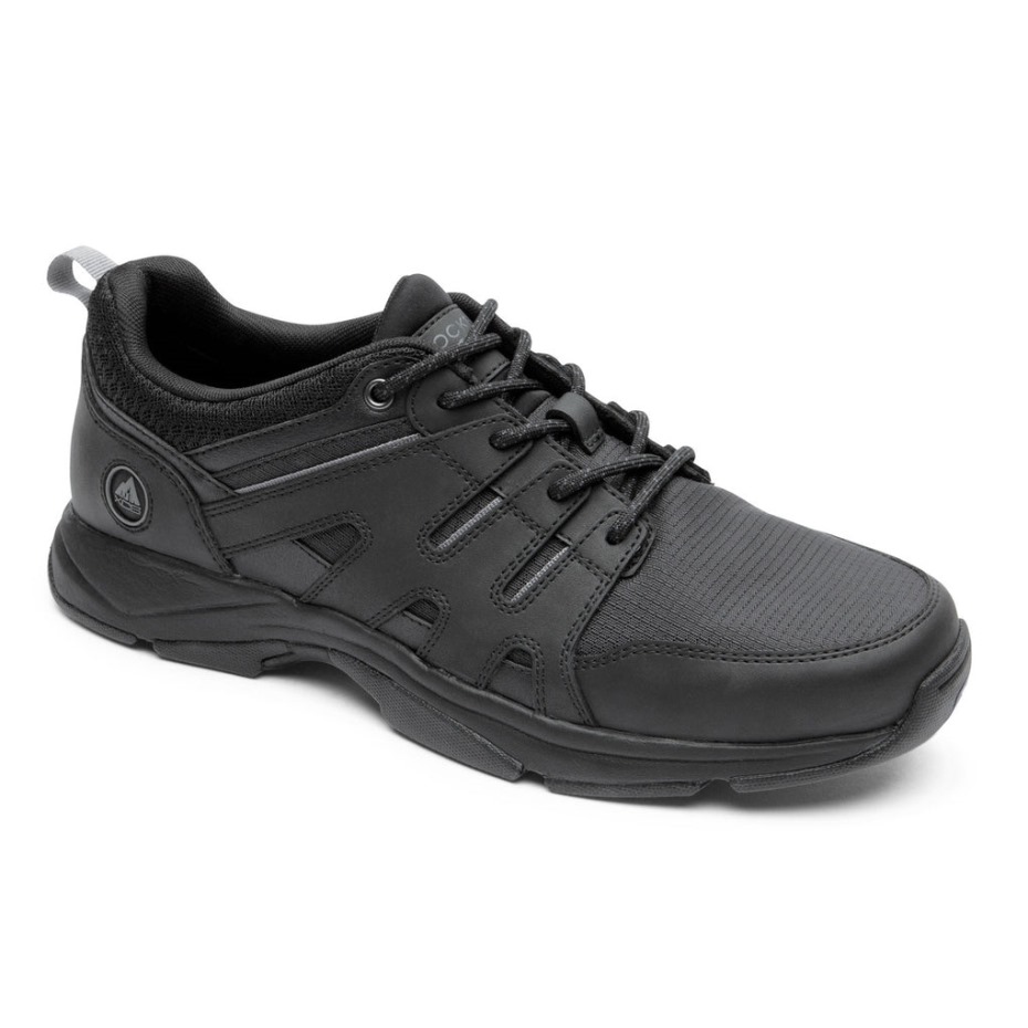 Rockport Hombre Chranson Sport Trekker Negro Ripstop Lea