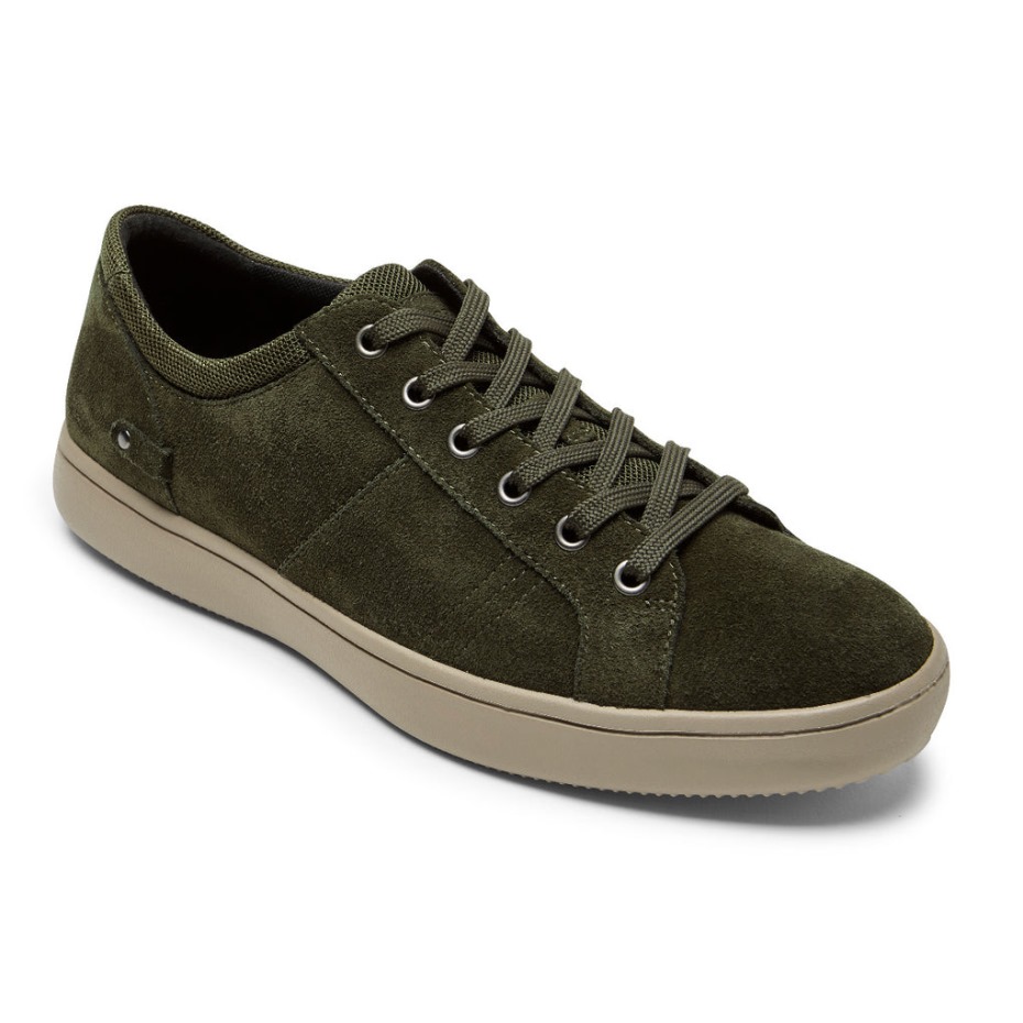 Rockport Men's Colle Tie Sneaker Olive Suede