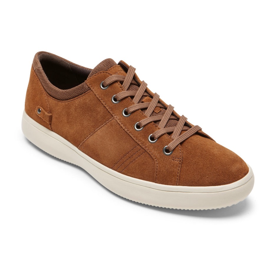 Rockport Men's Colle Tie Sneaker Tan Suede