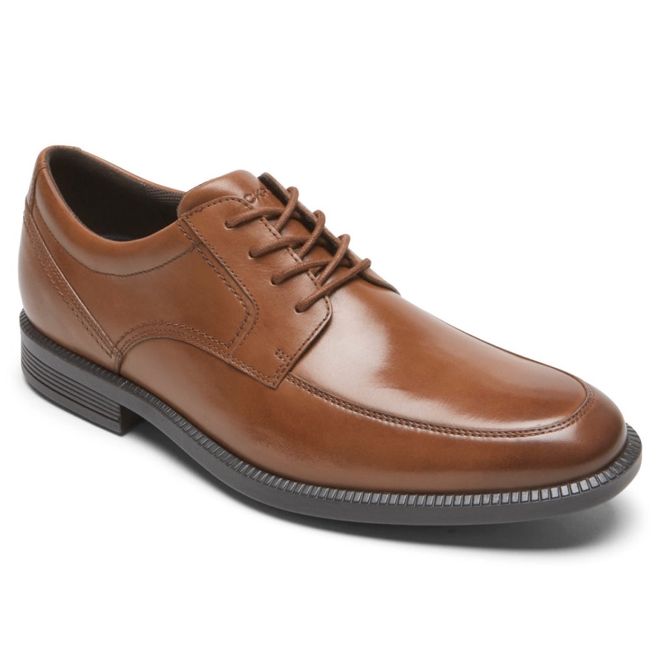 Delantal De Oficina Rockport Para Hombre Dressports Toe Oxford Cognac