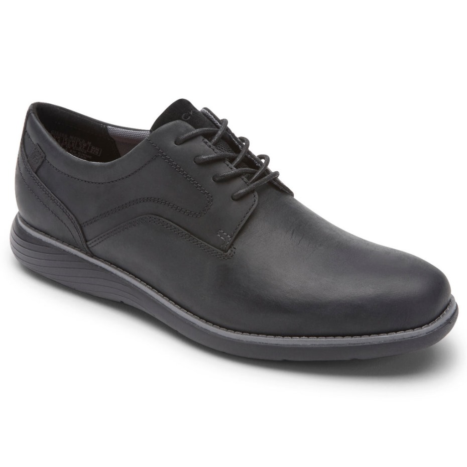 Rockport Hombres Garett Punta Plana Oxford Negro Ii