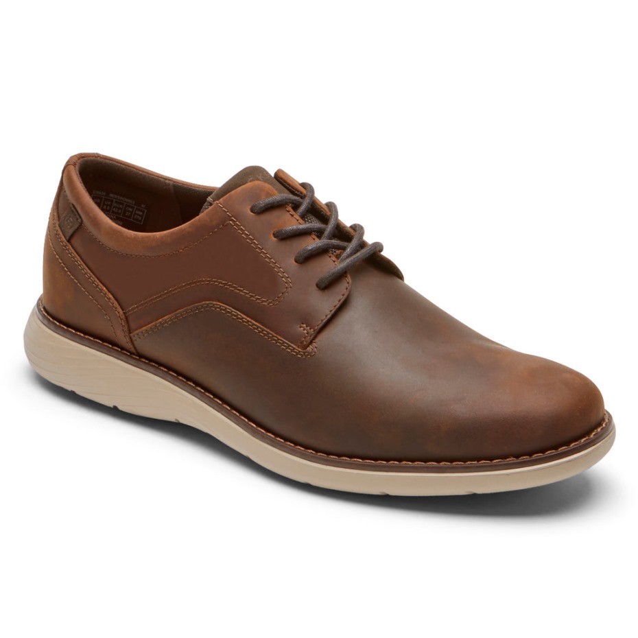 Rockport Men's Garett Plain Toe Oxford New Tan Lea