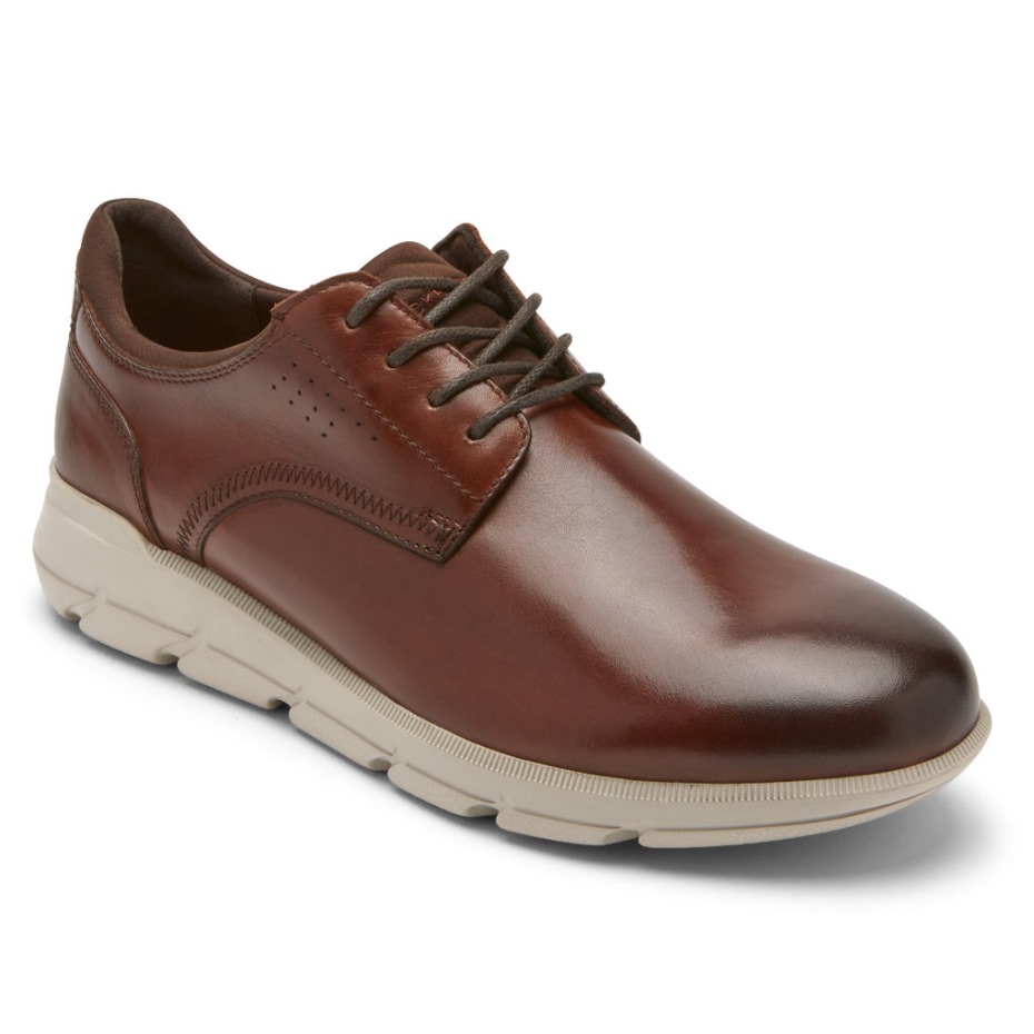 Rockport Hombres Grady Oxford Marrón Oscuro