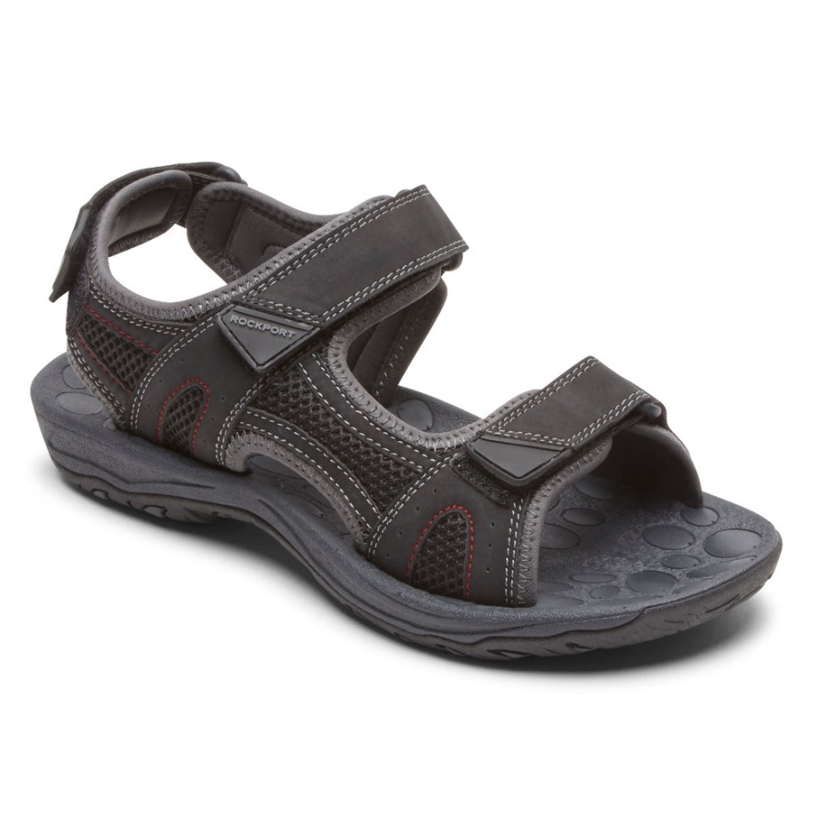 Rockport Men's Hayes Quarter-strap Sandalia Negro