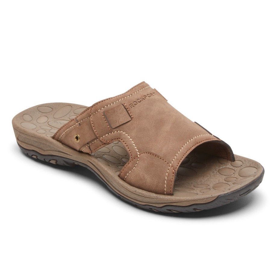 Sandalias Rockport Hayes Slide Para Hombre, Color Topo