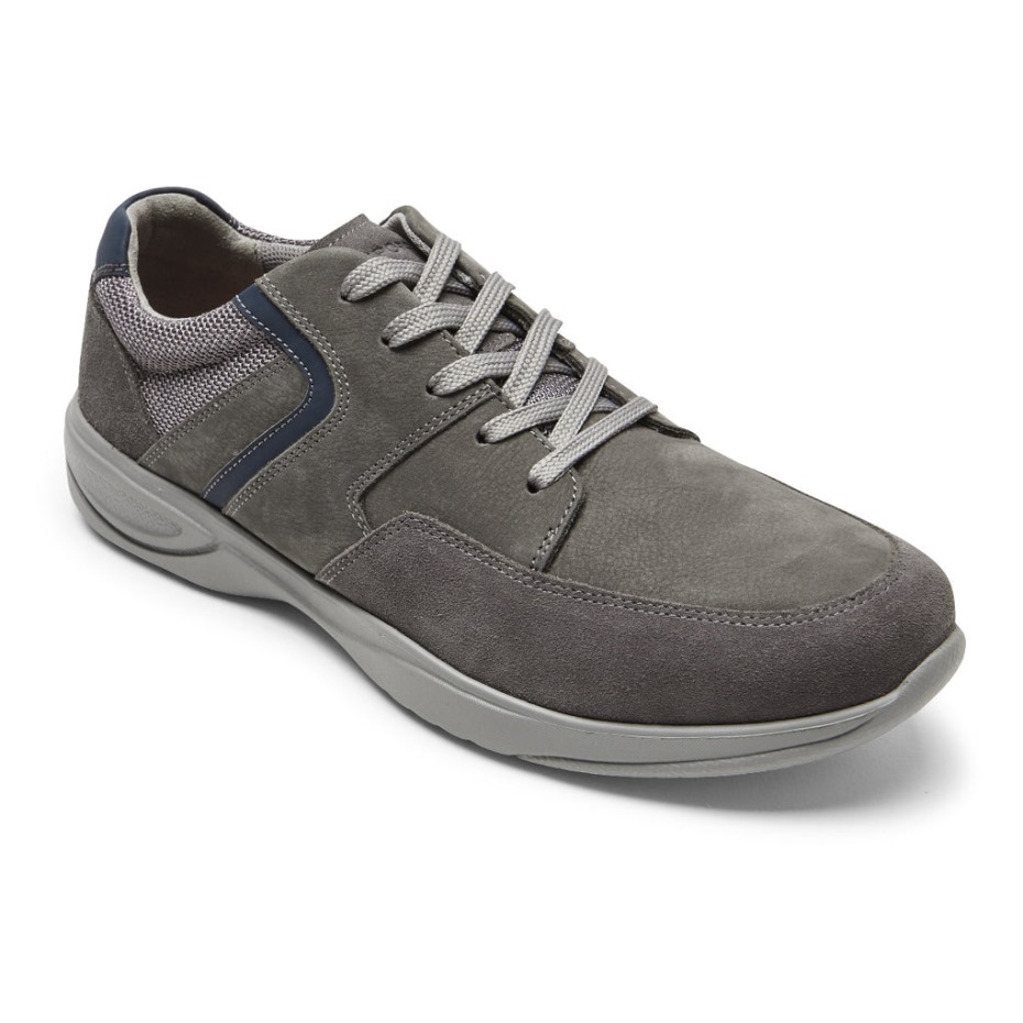 Rockport Men's Metro Path Sneaker Steel Grey Nubuck Suede
