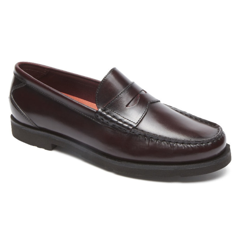 Mocasines Rockport Modern Prep Penny Para Hombre Burdeos