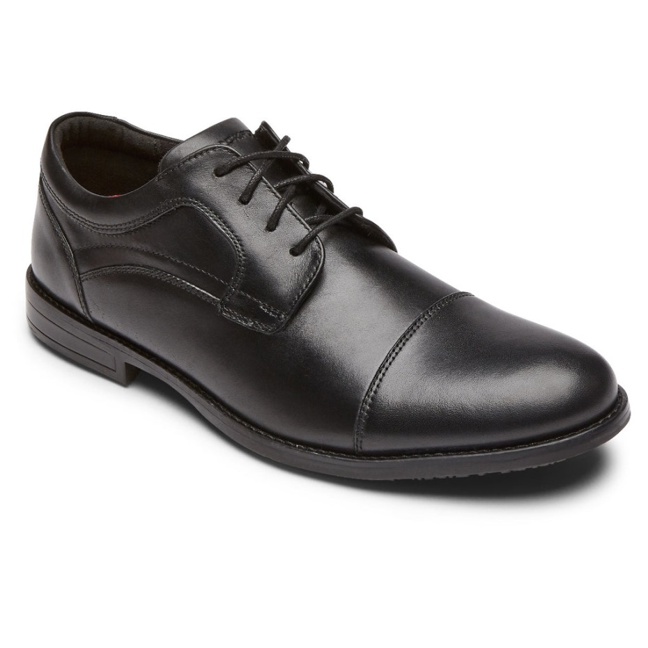 Rockport Hombres Mykel Cap Toe Oxford Negro