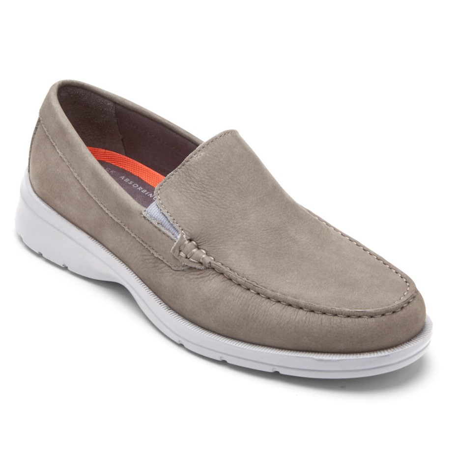 Mocasines Rockport Hombre Palmer Venetian Gris Nubuck
