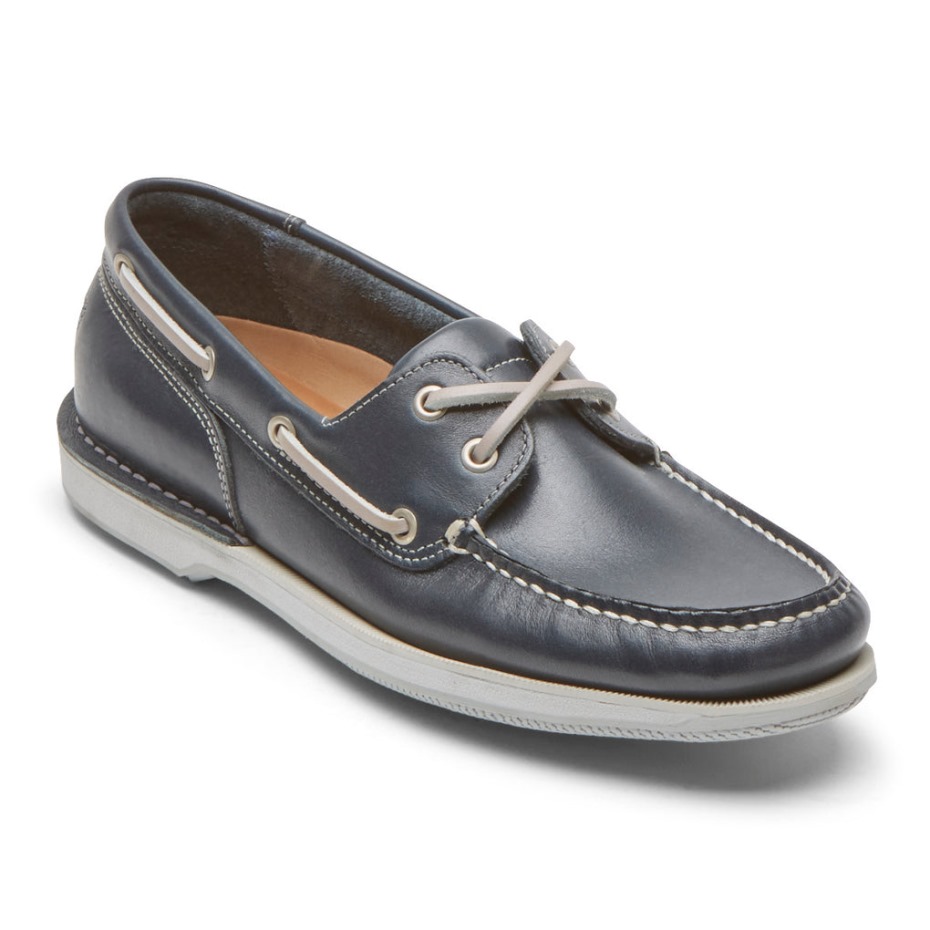 Náutico Rockport Perth Hombre Piel Azul Marino