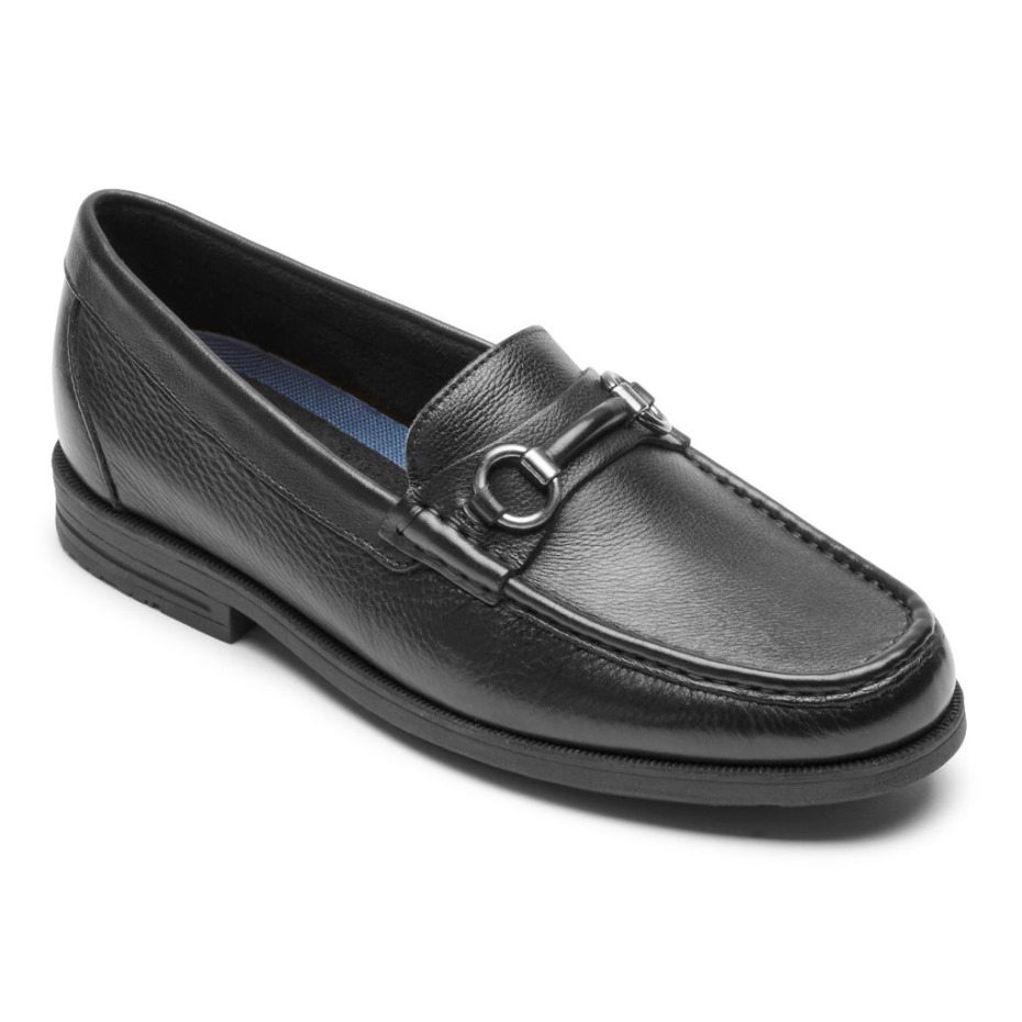 Mocasines Rockport Preston Bit Para Hombre, Color Negro