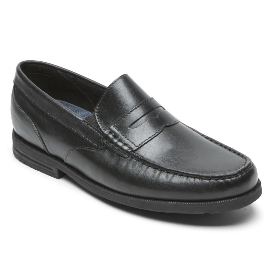 Mocasines Rockport Preston Penny Para Hombre Negro