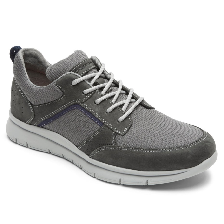 Rockport Men's Primetime Casual Mudguard Sneaker Grey Mesh Lea