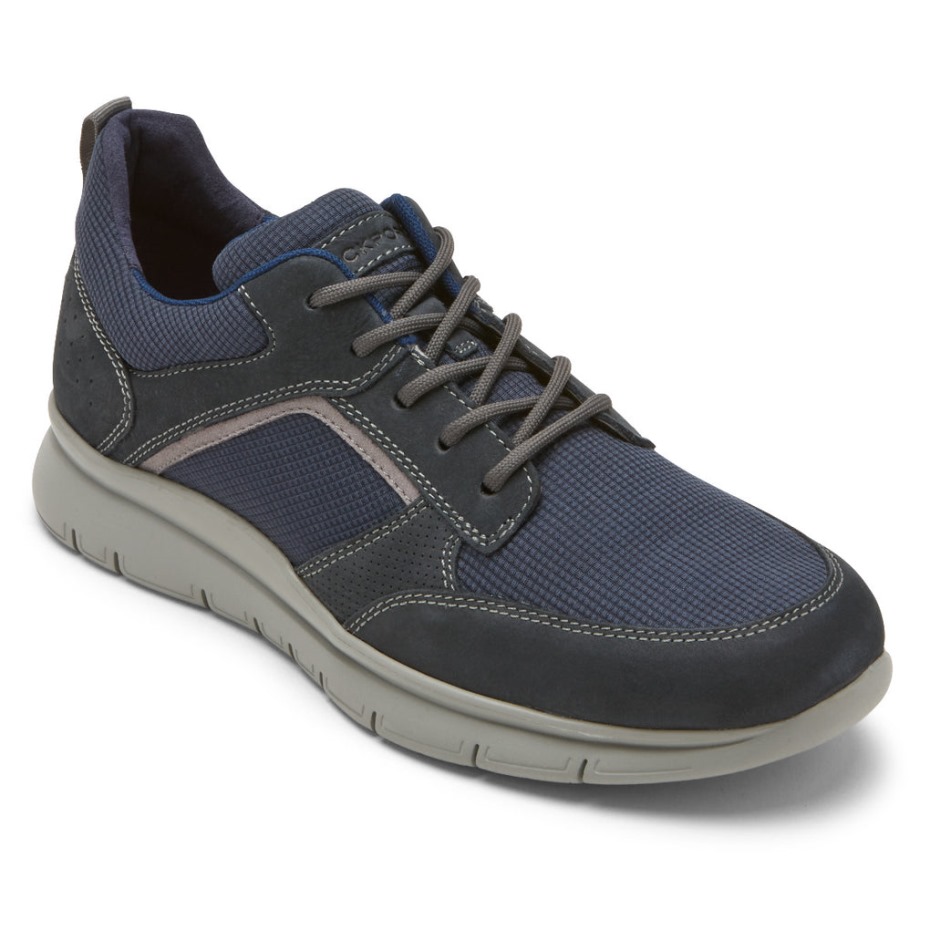 Rockport Men's Primetime Casual Mudguard Sneaker Navy Mesh Leather