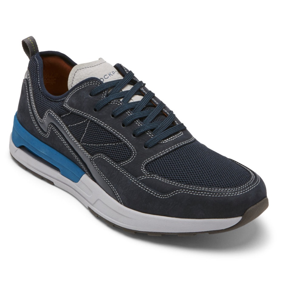 Rockport Men's Pulsetech Sport Ubal Sneaker Navy Nubuck Mesh