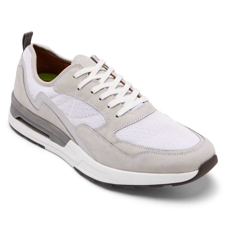 Zapatillas Rockport Men's Pulsetech Sport Ubal Malla De Cuero Blanco