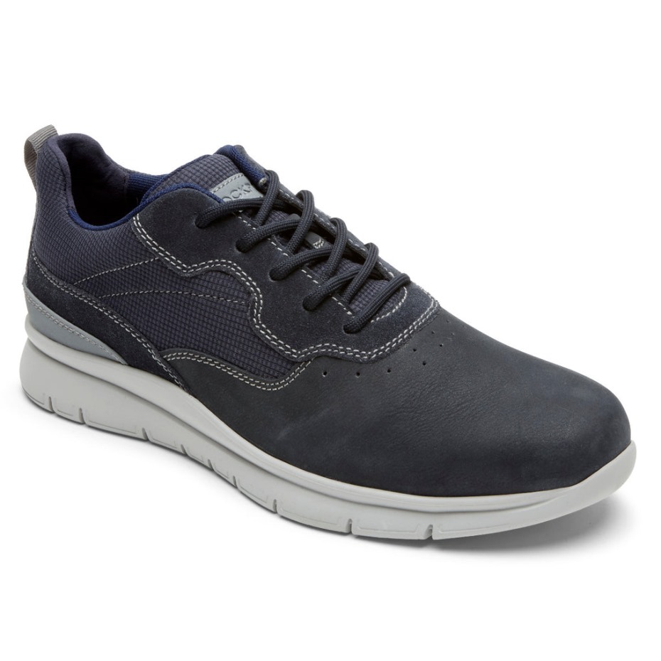 Zapatillas Rockport Stewart Con Punta Lisa Para Hombre Malla De Ante Nubuck Azul Marino