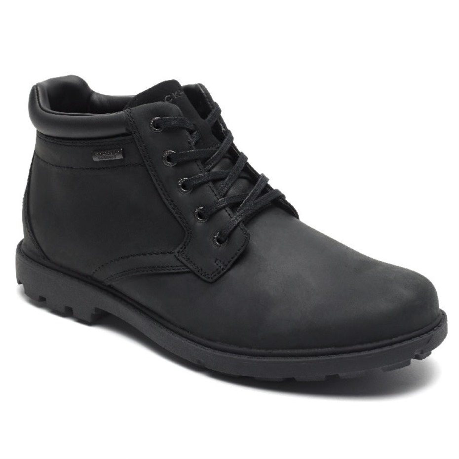 Botas Rockport Storm Surge Con Punta Plana Para Hombre, Color Negro