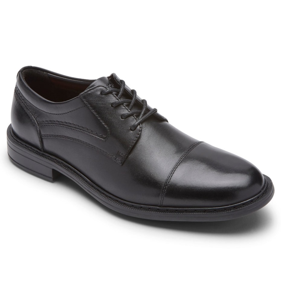 Rockport Hombres Tanner Cap Toe Oxford Negro
