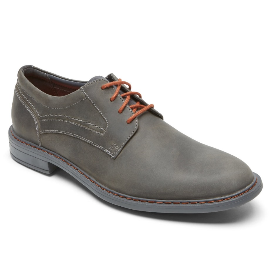 Rockport Hombres Tanner Punta Plana Oxford Acero Gris