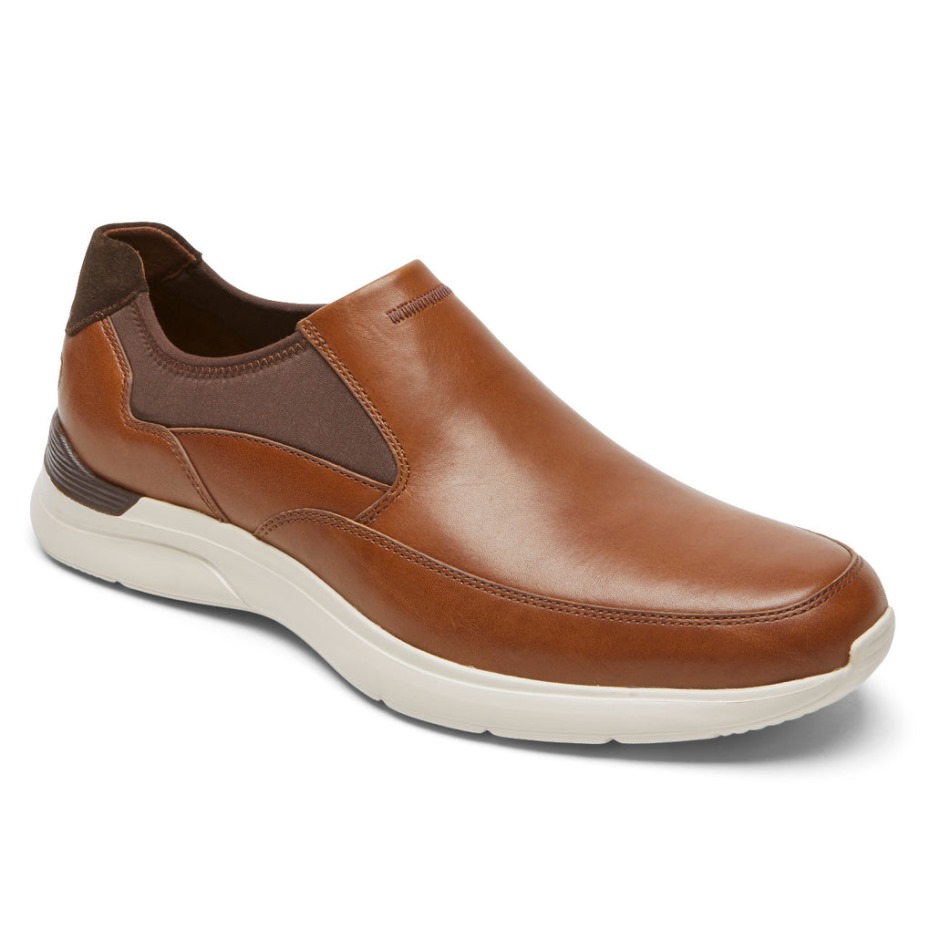 Zapatillas Deportivas Sin Cordones Activas De Movimiento Total De Rockport Para Hombre Bronceado