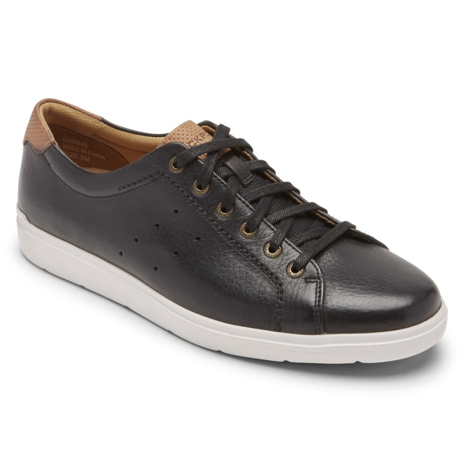 Zapatillas Rockport Hombre Total Motion Lite Con Cordones Hasta Los Dedos Negras