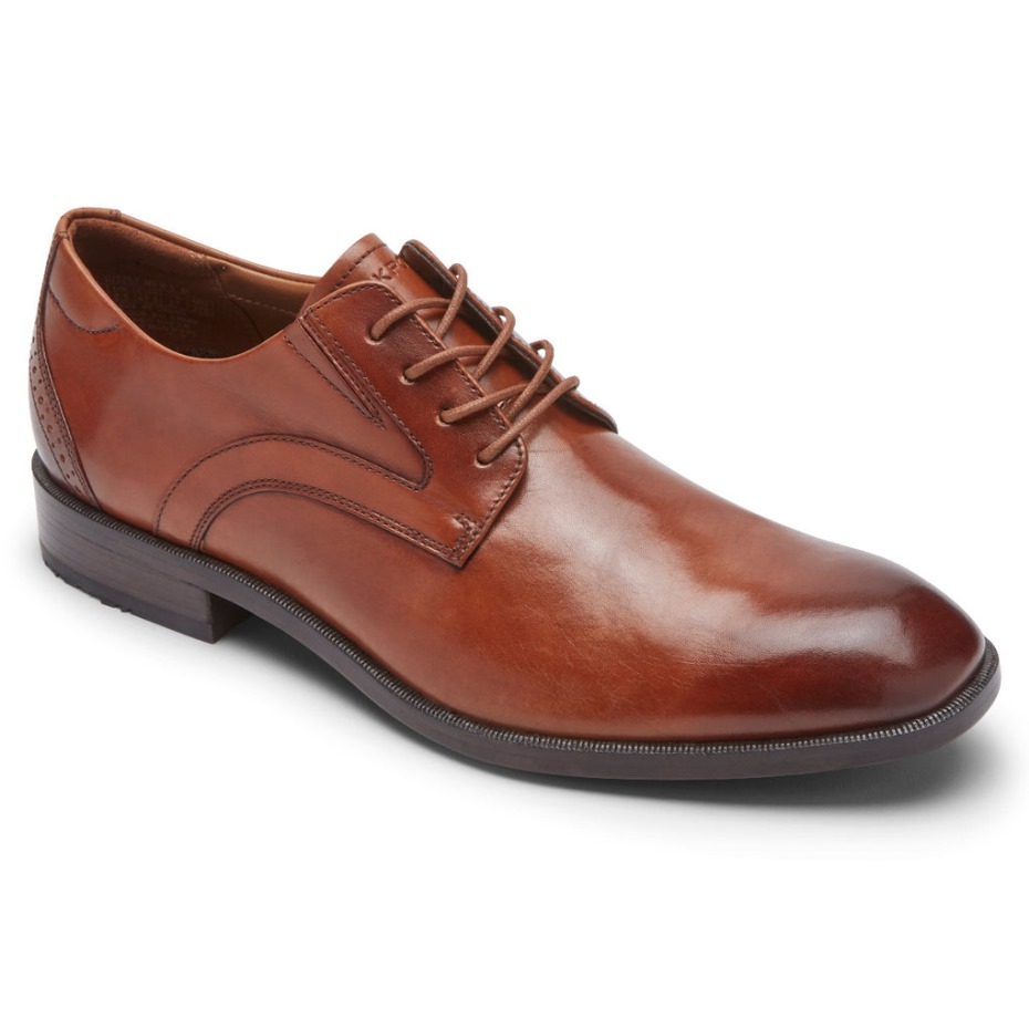 Rockport Hombres Total Motion Oficina Punta Plana Oxford Bronceado Británico