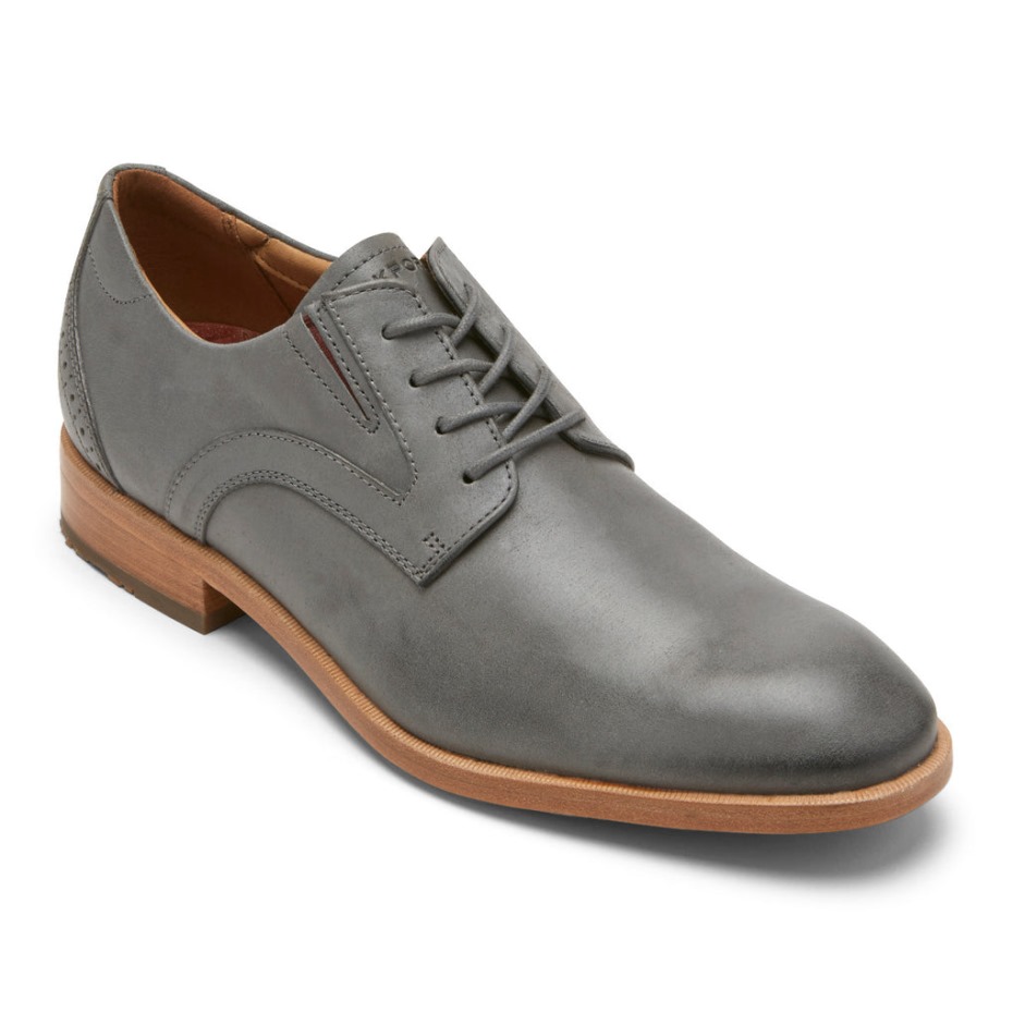 Rockport Hombres Total Motion Oficina Punta Plana Oxford Acero Gris