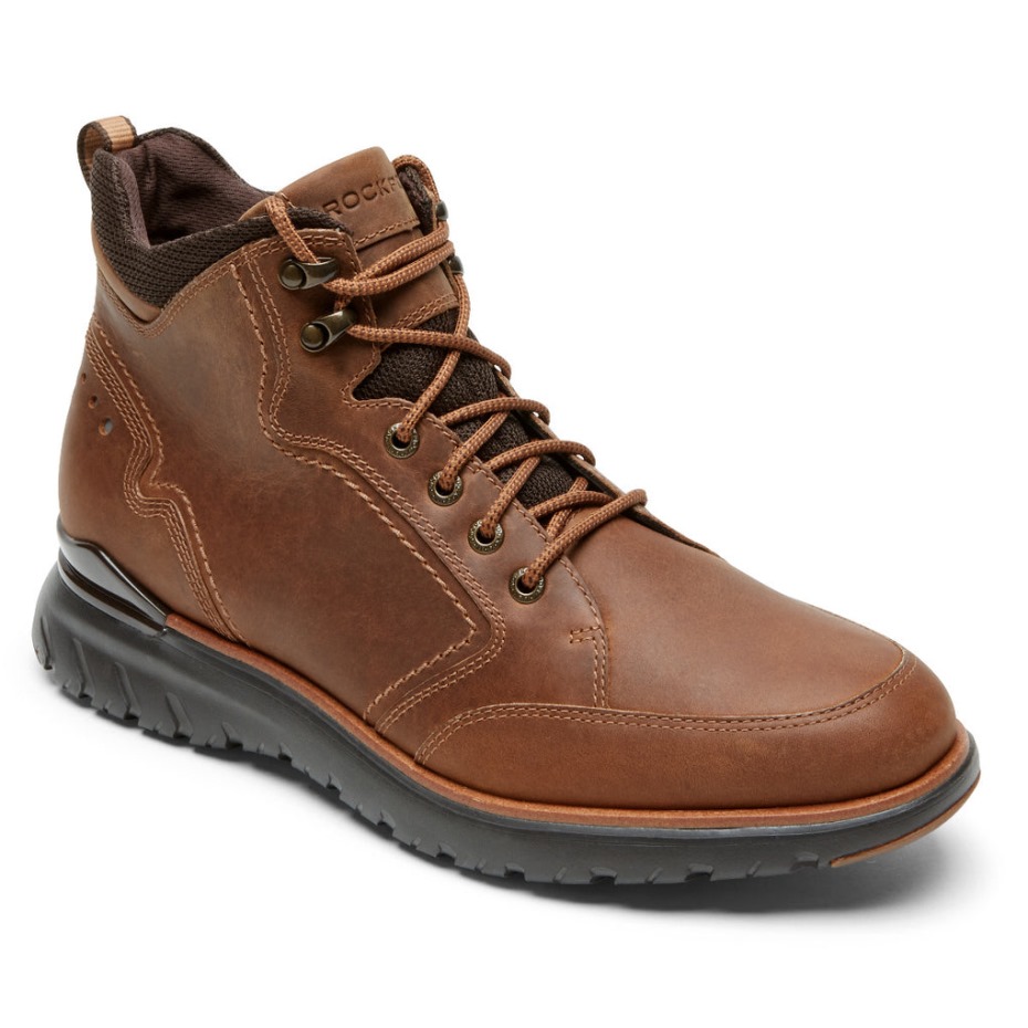Bota Deportiva Rockport Total Motion Para Hombre, Impermeable, Bronceado