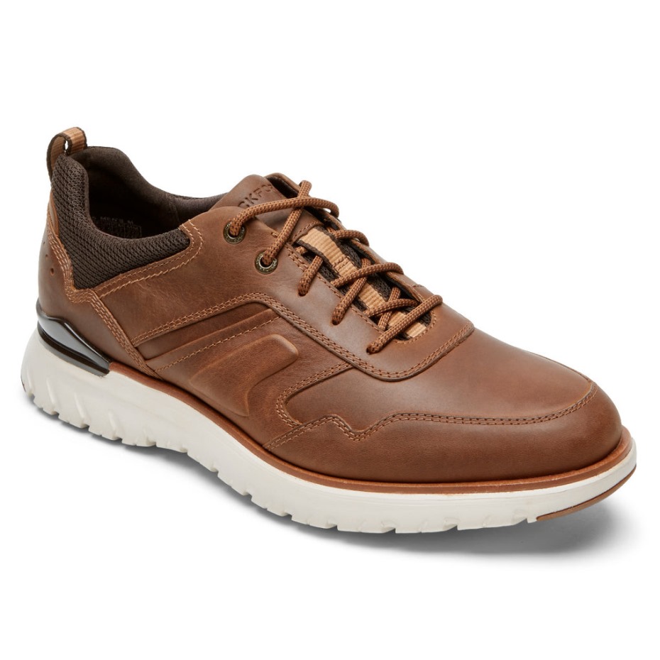 Zapatillas Deportivas Rockport Total Motion Para Hombre, Impermeables, Color Canela