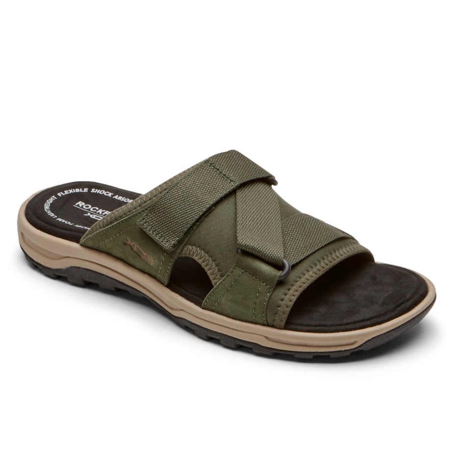 Chanclas Rockport Trail Technique II Con Velcro Para Hombre En Verde Oliva