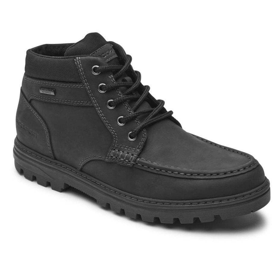 Botas Impermeables Para Hombre Rockport Weather Ready Moc Black Lea