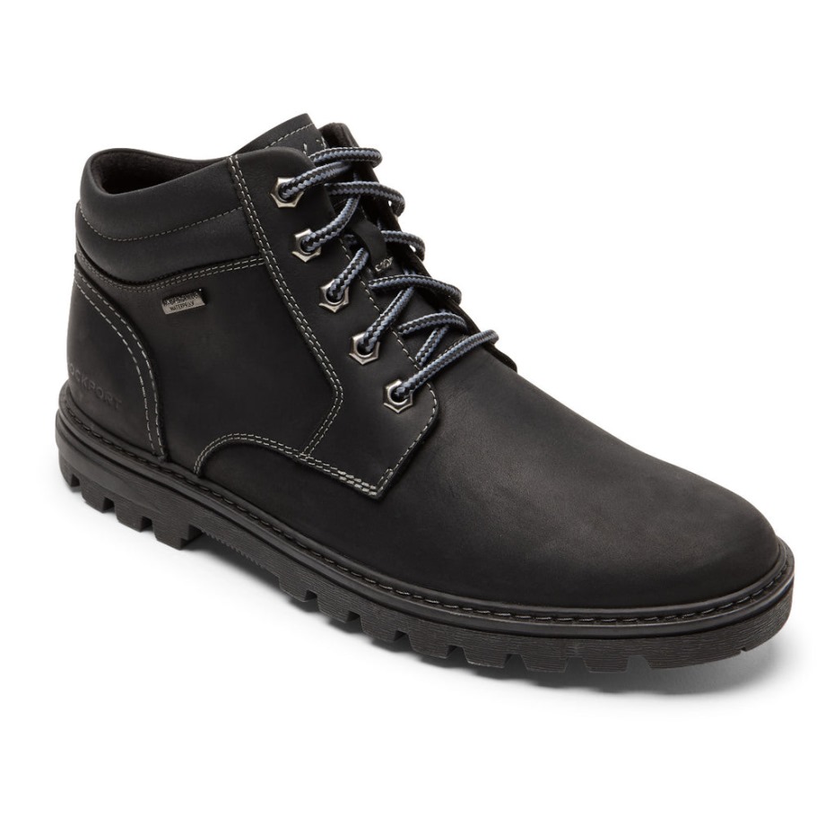Rockport Hombre Weather Or Not Boot-waterproof Negro Cuero Gamuza