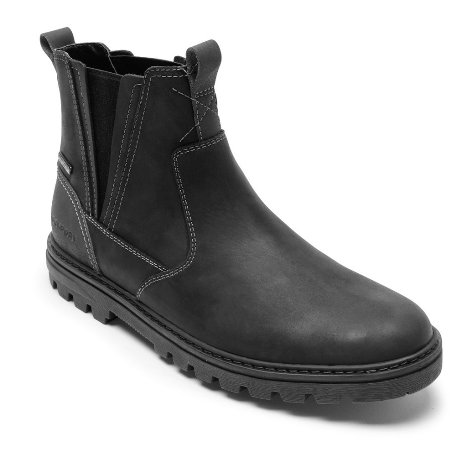 Rockport Hombre Weather Or Not Chelsea Boot-waterproof Black Leather Suede
