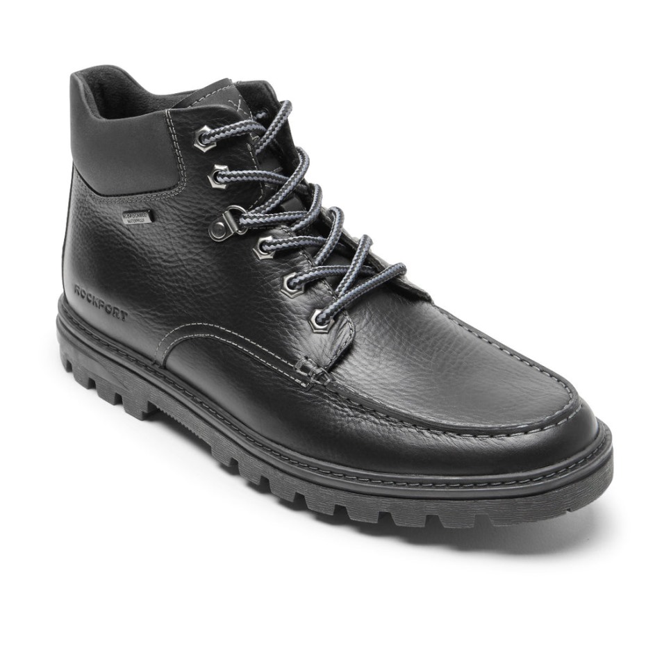 Rockport Hombre Clima O No Moc Toe Bota-impermeable Cuero Negro