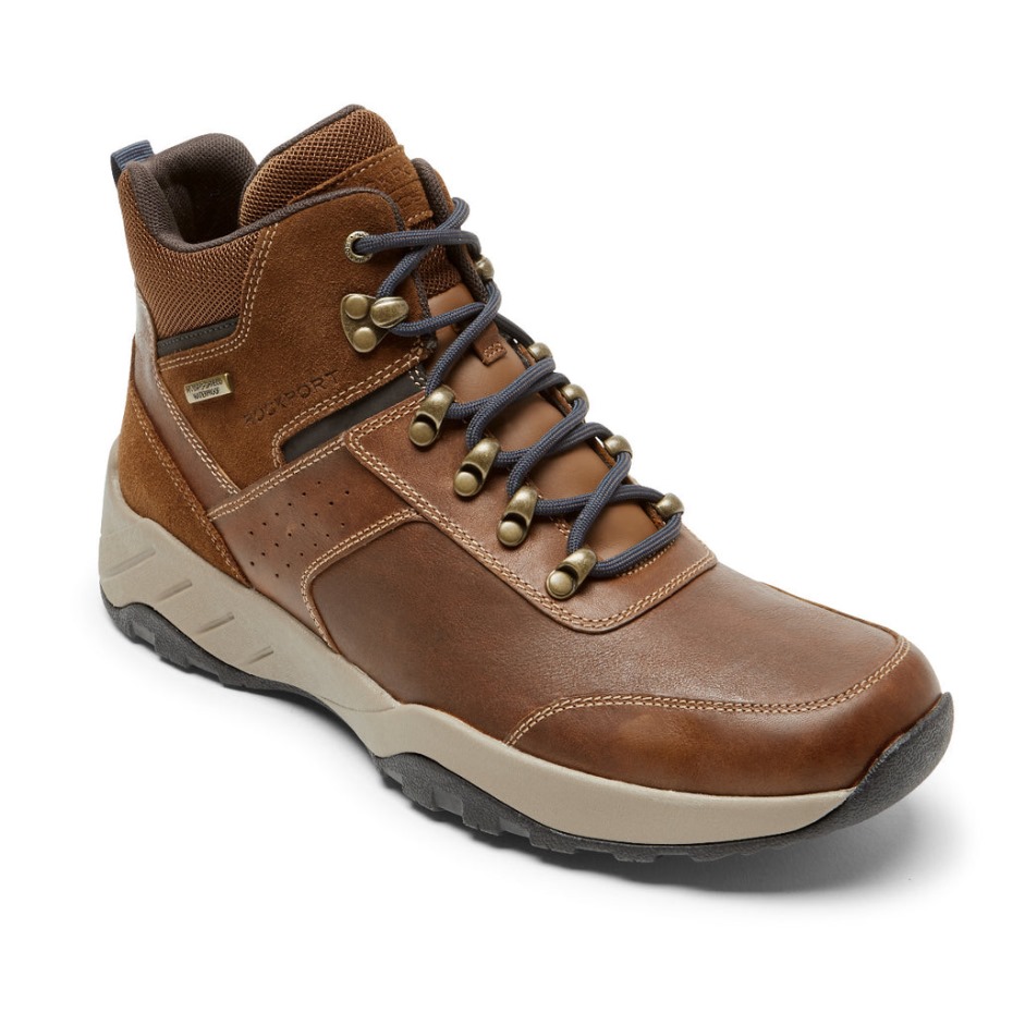 Rockport Men's Xcs Spruce Peak Trekker Bota-impermeable Marrón
