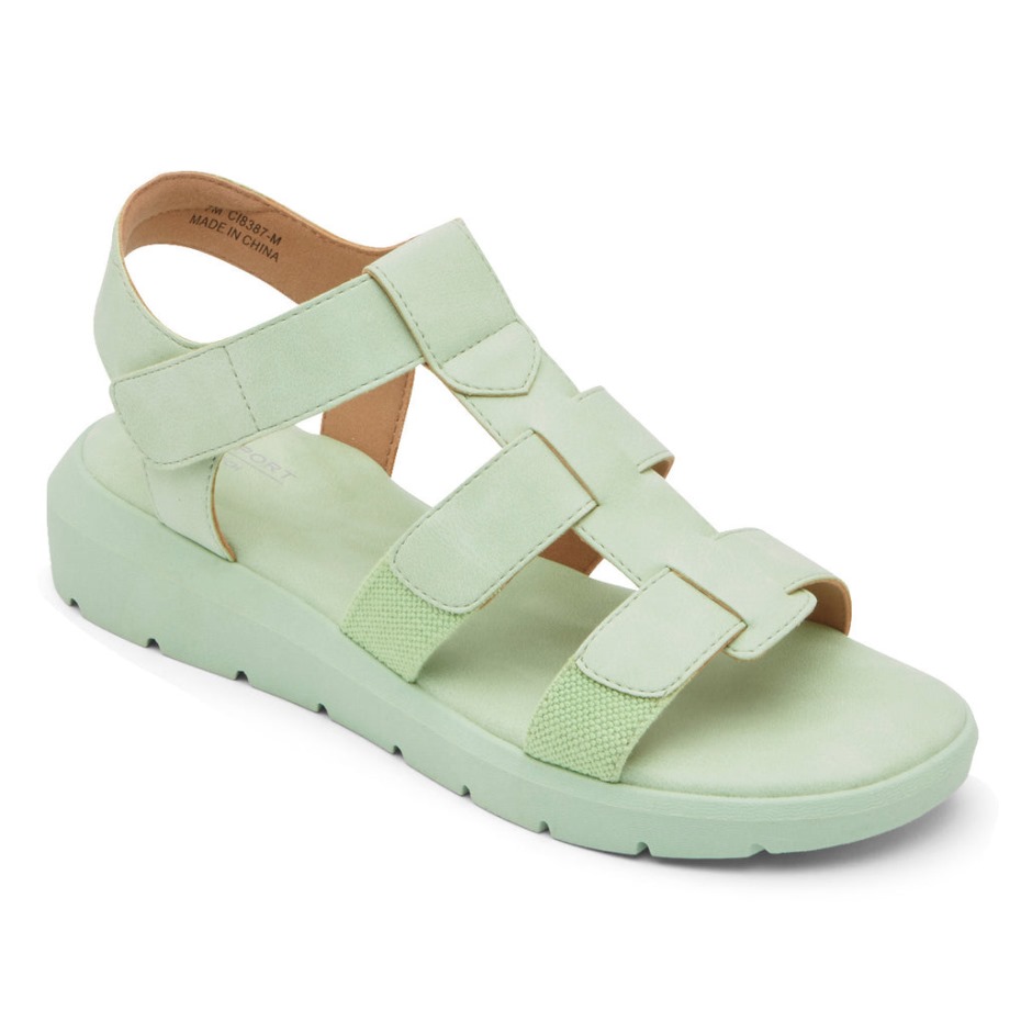 Rockport Abbie - Sandalias Con Correa En T Para Mujer, Color Apio