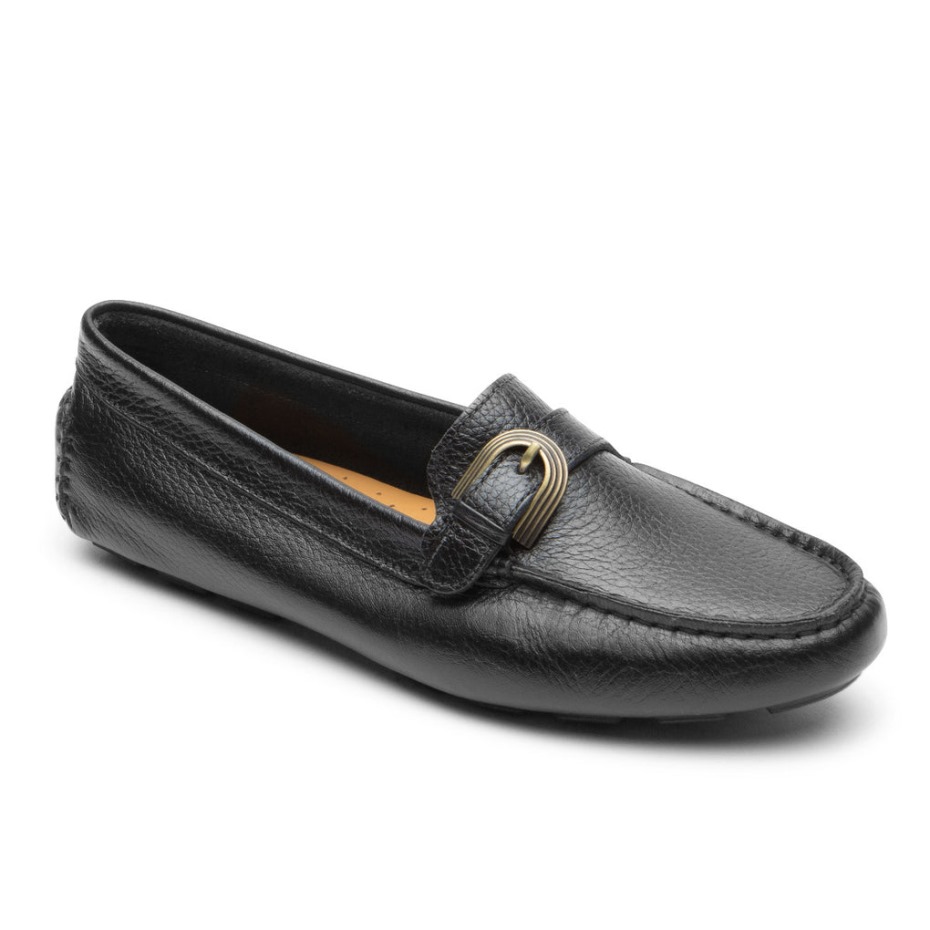Mocasines Rockport Mujer Bayview Hebilla Negro