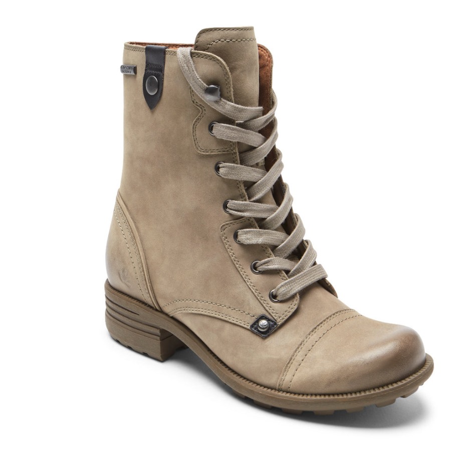 Rockport Mujer Brunswick Boot-waterproof Taupe Gris