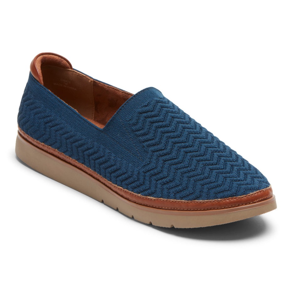 Rockport Mujer Cobb Hill Camryn Slip-on Piedra Azul Textil Eco