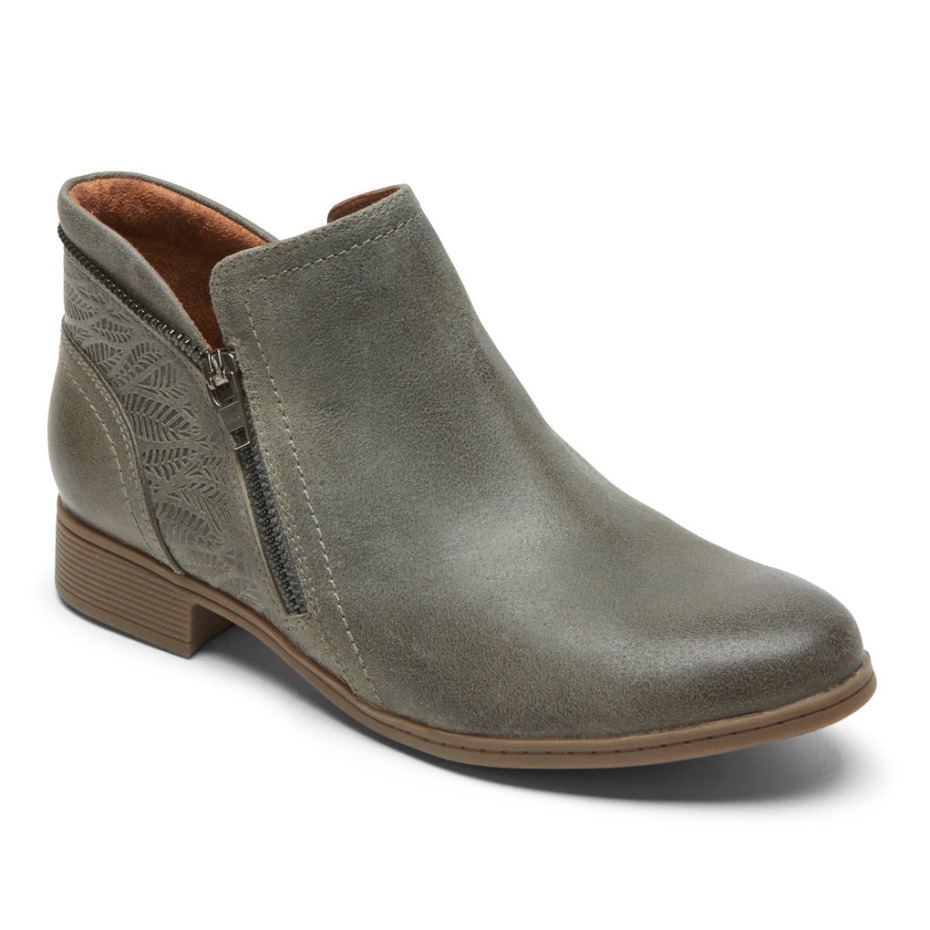 Botines Rockport Mujer Crosbie Gris Verde