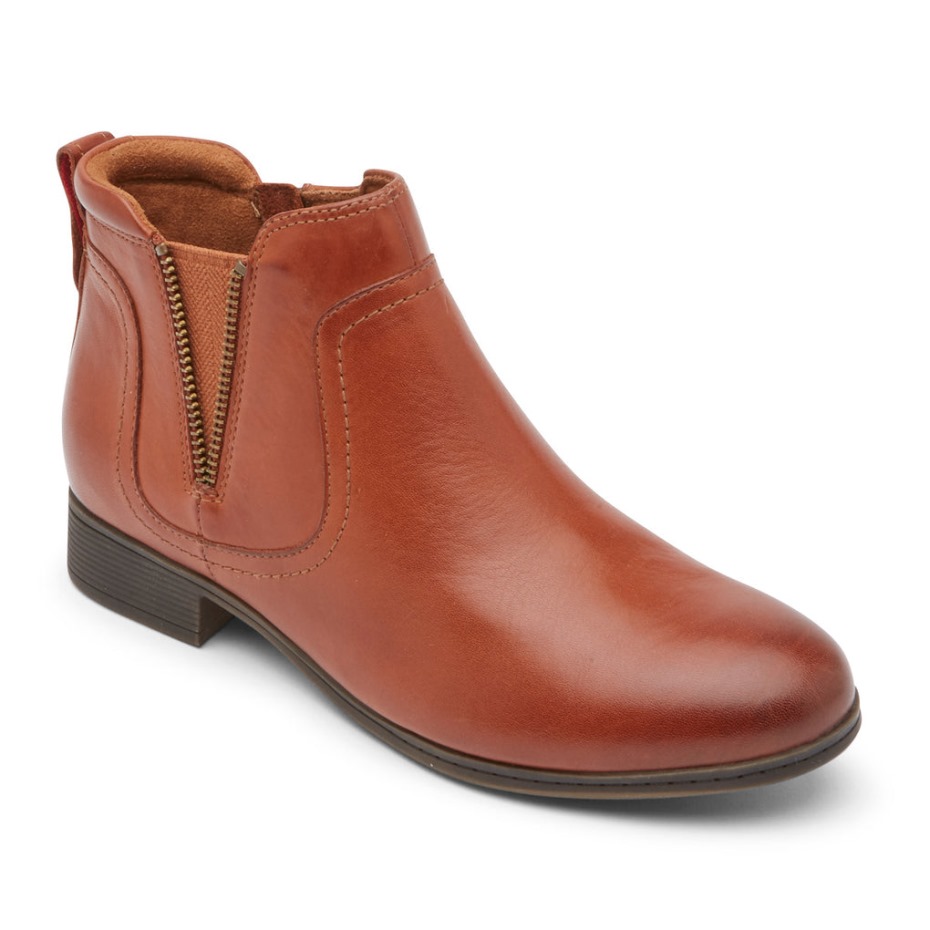 Botín Rockport Crosbie Gore Toffee Para Mujer