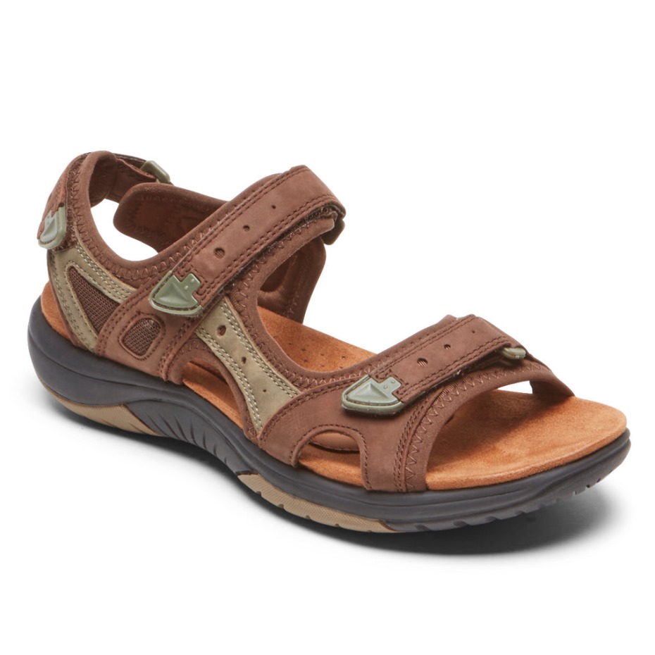 Rockport Mujer Fiona Sandalias Ajustables Marrón Multi