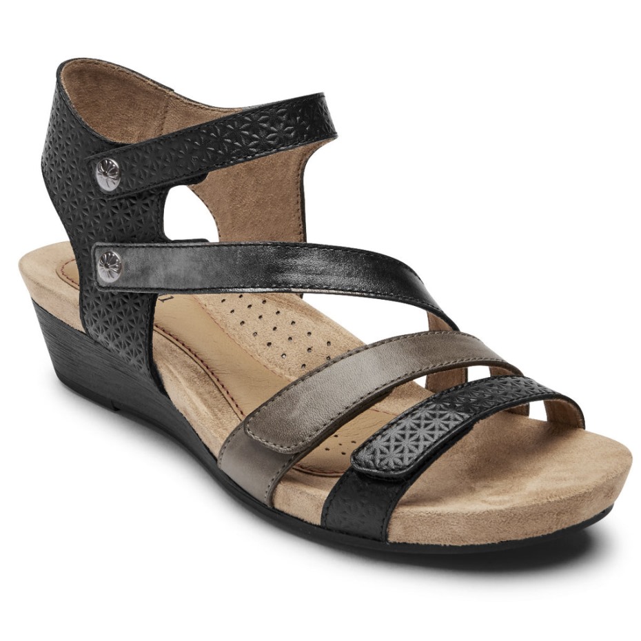 Sandalia Rockport Mujer Hollywood 4-strap Negro Multi