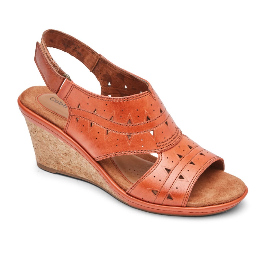 Rockport Mujer Janna Perforado Slingback Russet