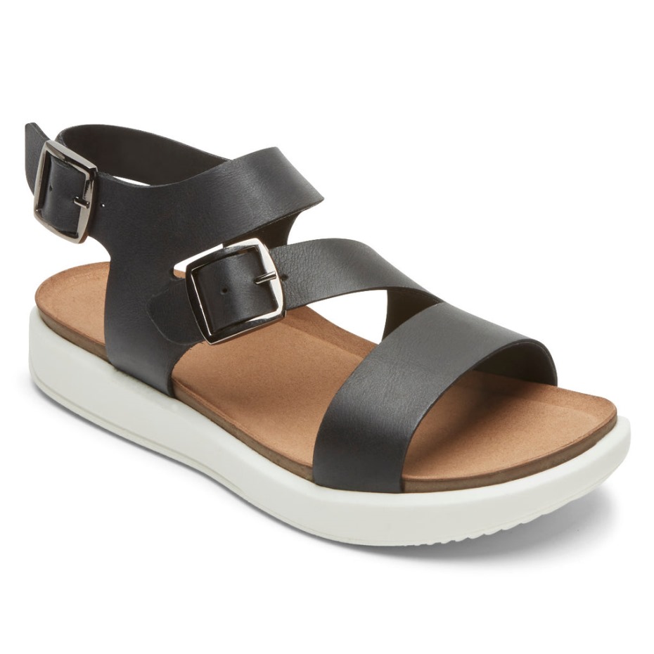 Sandalias Rockport Mujer Kells Bay Asimétricas Negras
