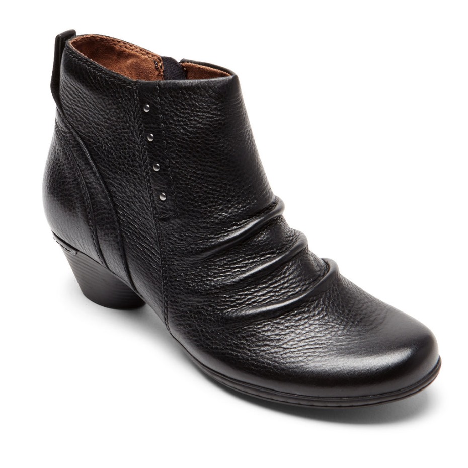 Botín Rockport Mujer Laurel Remachado Cuero Negro